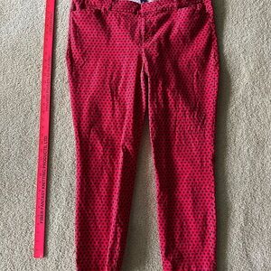 Old Navy Red and Black Polka Dot Daisy Cotton Blend Pants